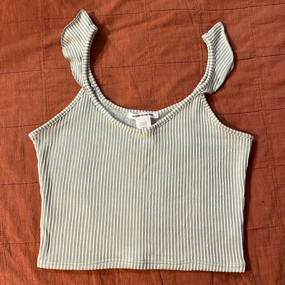 Stripe Cropped Soft Tank Top